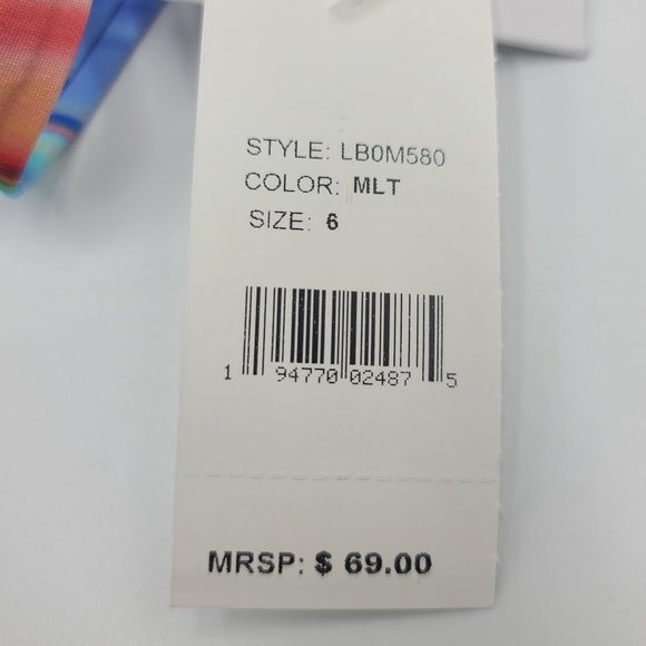 NWT La Blanca Sunset Striped Triangle Bikini Top - Picture 9 of 10